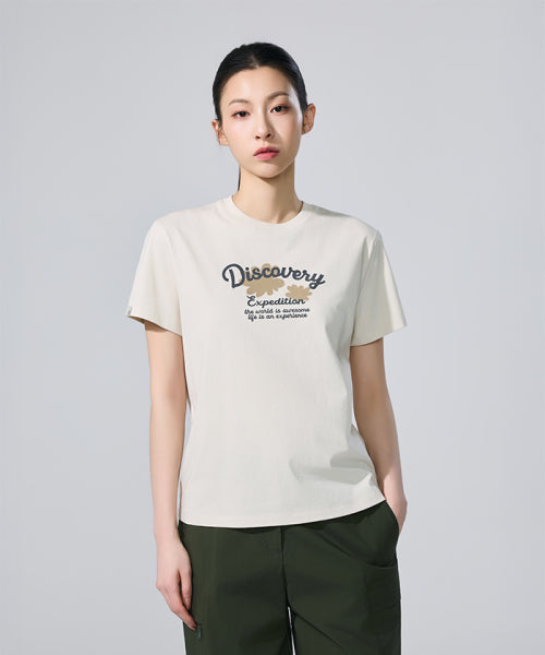 WOMEN FRESHVENT NATURE GRAPHIC TEE #NINGNING同款！ - 3 COLORS IVORY