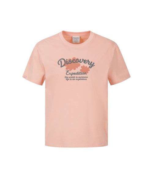 WOMEN FRESHVENT NATURE GRAPHIC TEE #NINGNING同款！ - 3 COLORS PEACH