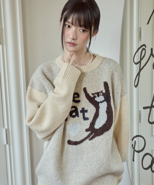 LE CHAT PULLOVER KNIT - 2 COLORS CREAM