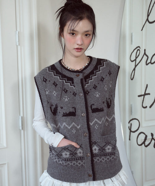 CAT KNIT - 2 COLORS CHARCOAL