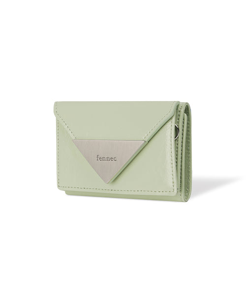 CRINKLE TRIANGLE TRIPLE WALLET PISTACHIO AS SHOWN