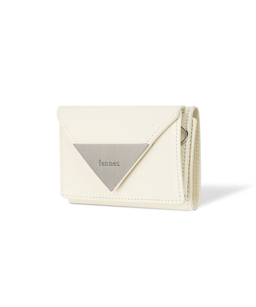 CRINKLE TRIANGLE TRIPLE WALLET VANILLA AS SHOWN