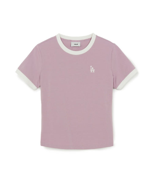 BASIC SMALL LOGO RINGER T-SHIRT NY #KARINA同款! - 4 COLORS LAVENDER