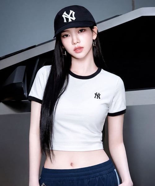 BASIC SMALL LOGO RINGER T-SHIRT PHI #KARINA同款! - 4 COLORS WHITE