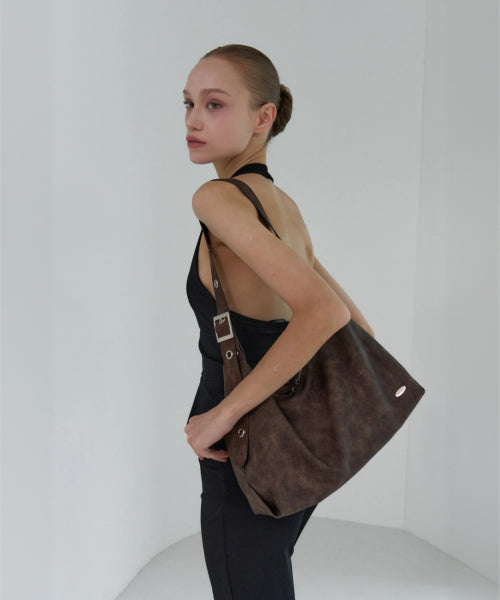 DAVE EYELET HOBO BAG - 3 COLORS DARK BROWN