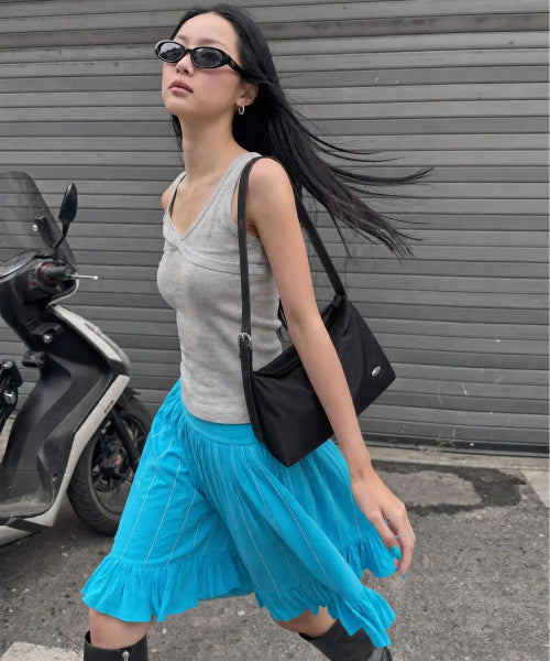 EVELYN SHOULDER BAG - 4 COLORS NYLON BLACK