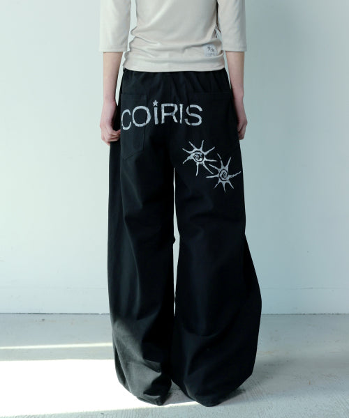 BACK TEE LOGO PARACHUTE PANTS UNISEX - 2 COLORS BLACK