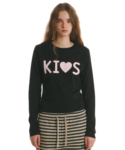 KISS LOGO LONG SLEEVE T-SHIRT - 2 COLORS BLACK