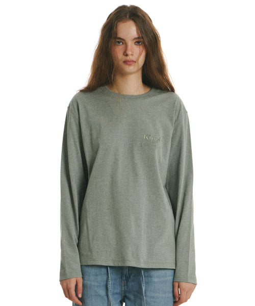 MINI BAM LINE LOGO LONG SLEEVE T-SHIRT - 3 COLORS KHAKI