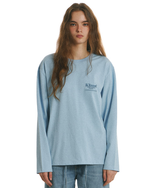 MINI BAM LINE LOGO LONG SLEEVE T-SHIRT - 3 COLORS BLUE