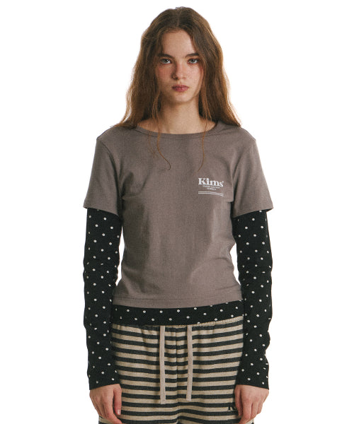 LAYERED LONG SLEEVE T-SHIRT - 2 COLORS GREY