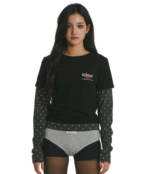 LAYERED LONG SLEEVE T-SHIRT - 2 COLORS BLACK