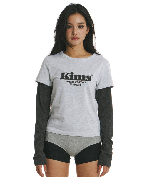 MINI SLEEVE LONG SLEEVE T-SHIRT - 3 COLORS CHARCOAL