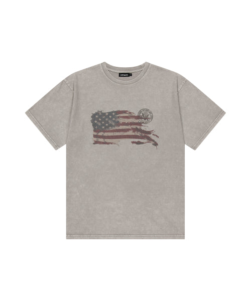 WASHED FLAG TEE B - 2 COLORS