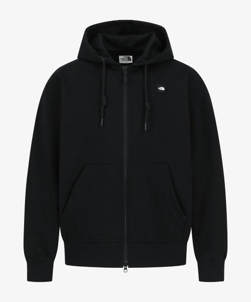 WHITE LABEL HOODIE ZIP-UP BLACK