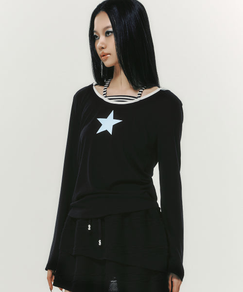 STRING TIED L/S BLACK - 2 COLORS