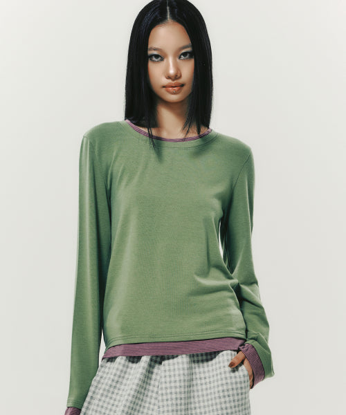 EMBLEM LAYERED L/S NAVY - 2 COLORS
