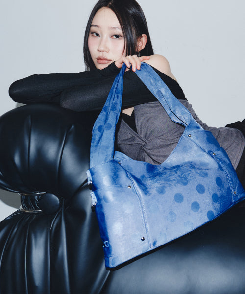MAREN MIDDLE SHOULDER BAG - 6 COLORS DOT BLUE