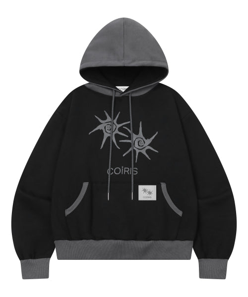 SOLUNA CONTRAST HOODIE TEE - 2 COLORS BLACK