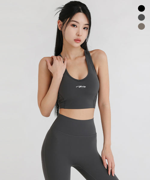 HIGH TENSION V-NECK BRA TOP BLACK