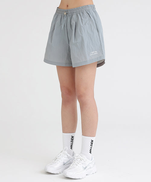 WOMEN NYLON TRACK SHORTS GREY