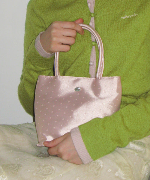 DOT SATIN MINI TOTE BAG - 2 colors PINK