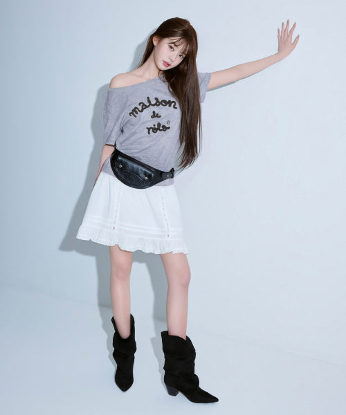 COTTON LACE MINI SKIRT - 2 colors WHITE