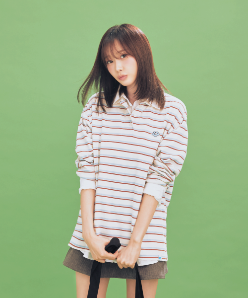 RUGBY STRIPE LONG SLEEVE #GISELLE同款! - 2 COLORS SKY BLUE