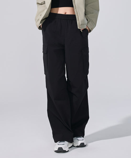 FRESHVENT WOMEN WIDE CARGO PANTS #NINGNING同款！ - 4 COLORS BLACK