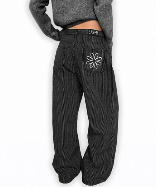 TEE STRIPE PANTS - 2 COLORS BLACK