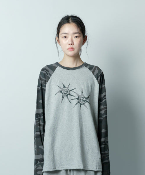 CONTRAST LONG SLEEVE TEE GREY