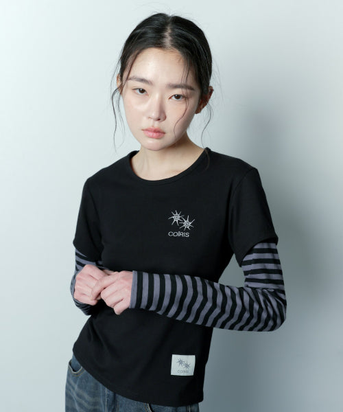 STRIPE LONG SLEEVE TEE BLACK