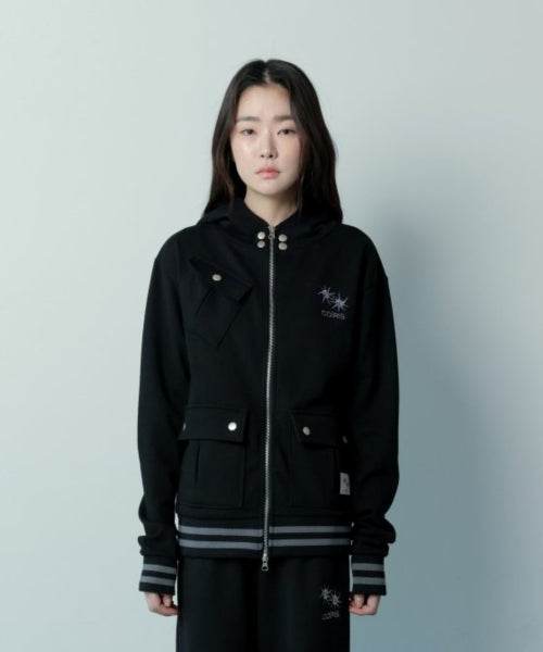 CONTRAST POCKET HOODIE - 2 COLORS BLACK