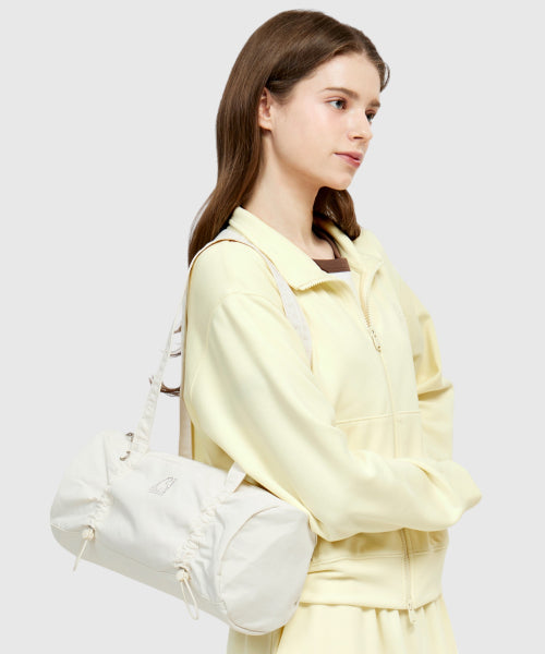 SOPOONG DRAWSTRING ROUND SHOULDER BAG - 2 COLORS PASTEL YELLOW