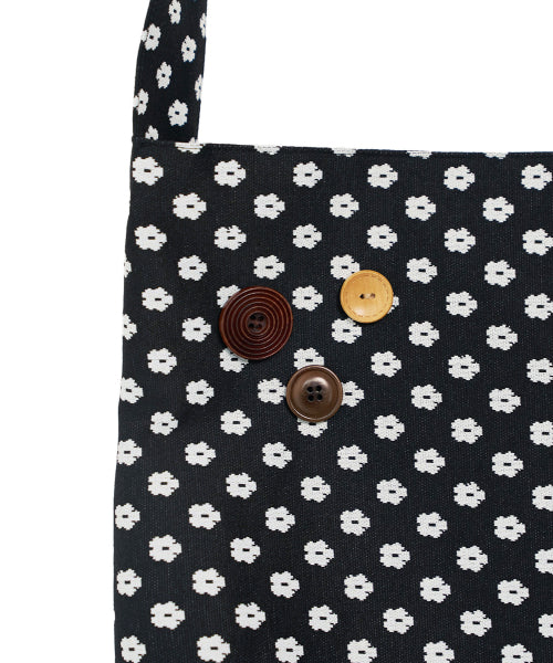REVERSIBLE WOOD BUTTON VINTAGE BAG - 2 COLORS BLACK
