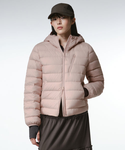 WOMENS HOODED LIGHT DOWN JACKET #韓韶禧同款! - 6 COLORS PINK