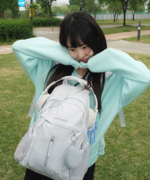 CURVED SHIRRING BACKPACK - 3 COLORS GREY