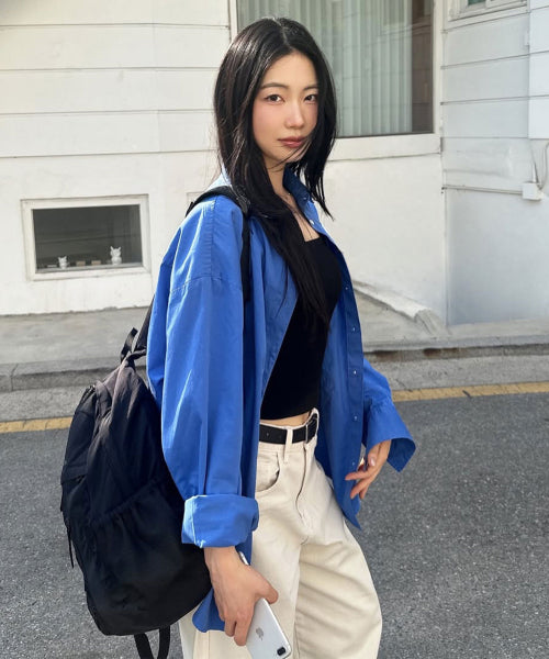 CURVED SHIRRING BACKPACK - 3 COLORS BLACK
