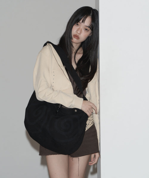 SPIRAL CANVAS CROSS BAG BLACK - 4 COLORS BLACK