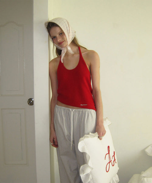 HAY WOOL HALTER LAYERED SLEEVELESS - RED - 2 COLORS RED