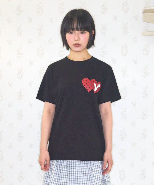 DOUBLE HEART TEE - 6 COLORS