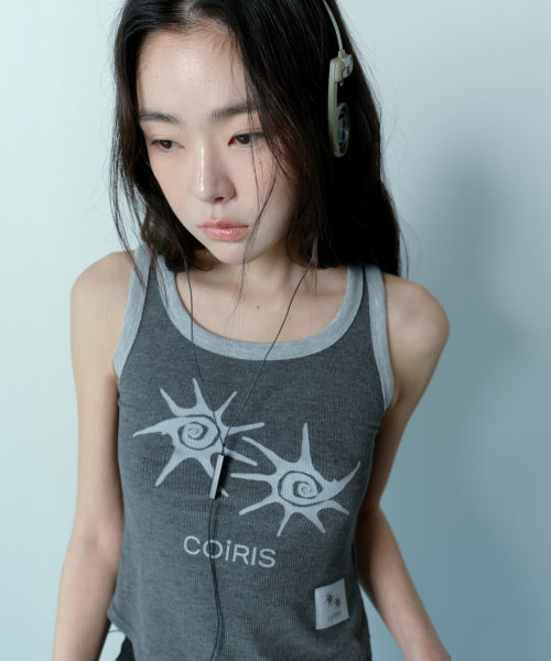 CONTRAST CROP ROLL SLEEVELESS SLEEVELESS - 2 COLORS BLACK