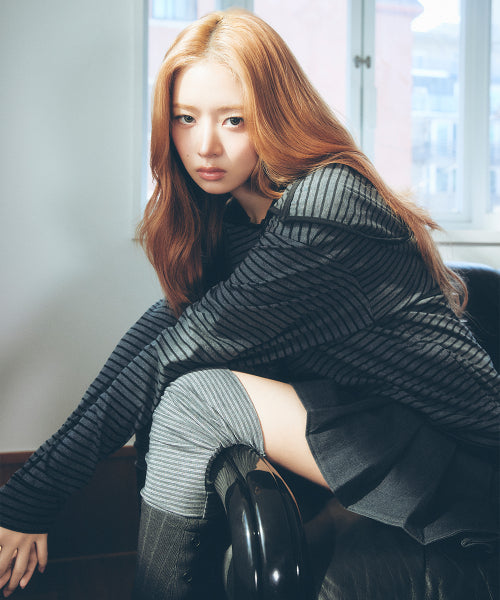 DIAGONAL BUTTON LAYERED HOODIE #REI同款! - 2 COLORS CHARCOAL