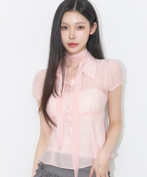 PUFF BLOUSE GREY - 4 COLORS PINK