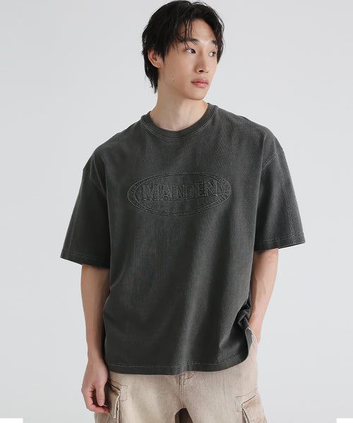 PIGMENT APPLIQUE OVERFIT T-SHIRT CHARCOAL