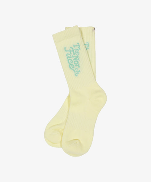 LETTERING SOCKS CUSTARD