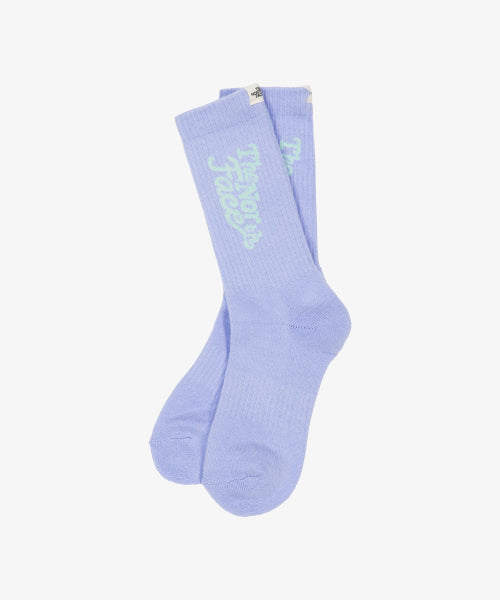 LETTERING SOCKS BABY BLUE