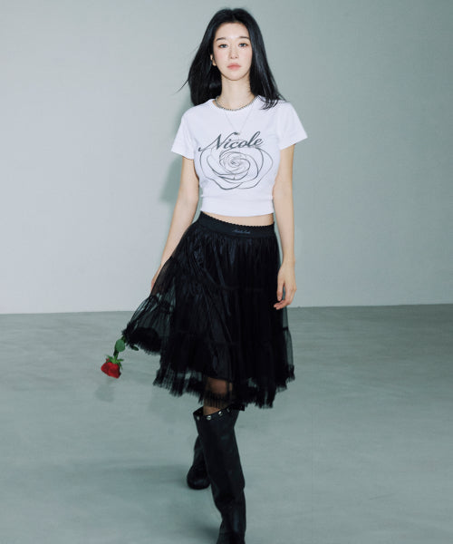 TULLE VOLUME SKIRT #徐睿知同款! - 2 COLORS BLACK