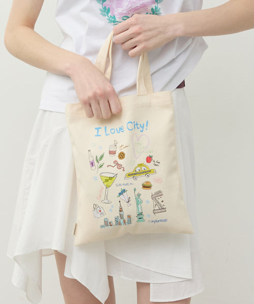 LOVE CITY GRAPHIC MINI ECO BAG IVORY IVORY