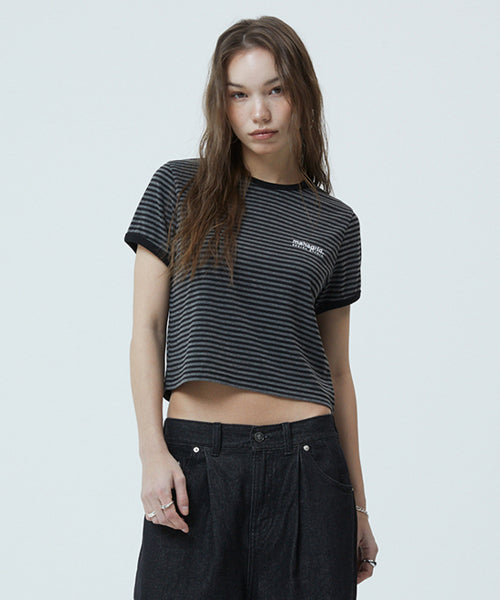 BASIC LOGO STRIPE RINGER TEE - 2 COLORS